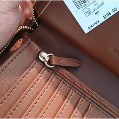 Michael Kors Travel Large Flat MF Phone Case Wristlet Women Wallet Brown