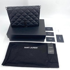Pre-owned Saint Laurent Lambskin Quilted Small Becky Chain Bag Black | H24931