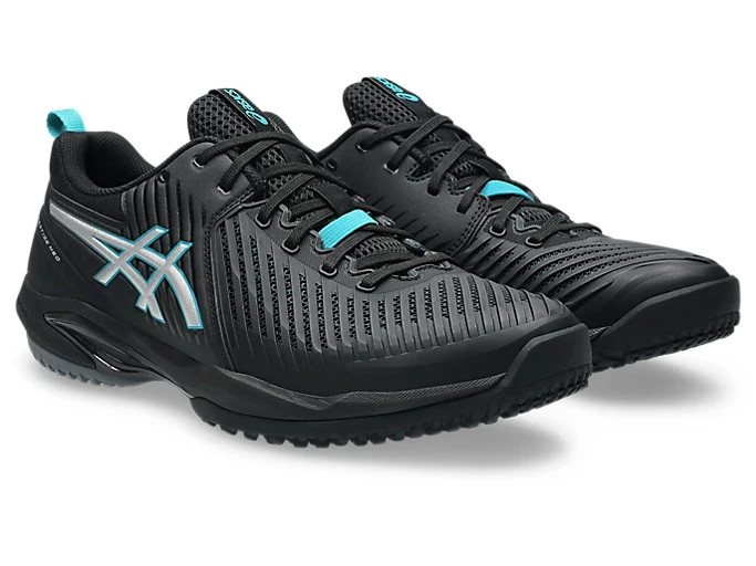 ASICS PRESTIGE NEO OC 1043A027 001 Black Pure Silver Tennis Shoes