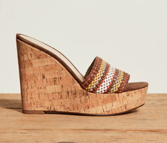 Veronica Beard DALI WOVEN WEDGE SANDAL Brown Multi Size Varies