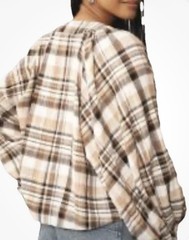 ANTHROPOLOGIE NWT $108 By Plaid Lace Up Dolman Sleeve Blouse Top Size 2X
