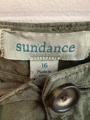 Sundance Linen Blend Wide Leg Ankle Pant in Green Size 16 EUC