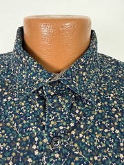 Claiborne Slim Fit Stretch Shirt Men Large Floral Button Up Casual Preppy Cotton