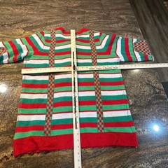 Jolly Sweater Ugly Christmas sweater Crewneck Faux Tie & suspenders sz large