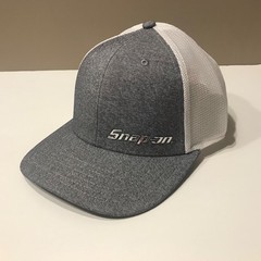 Snap-On Tools Fitted Ballcap Gray And White Mesh Back Metallic Silver Logo New