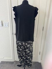 2 pc Shein clothing – Black Blouse (XL) & Flowy Floral pants (L-XL)