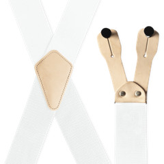 Men’s Suspenders – Wide Industrial Non-Stretch, X with Leather Ears, USA Made