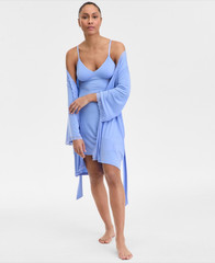 I.n.c. International Concepts Women’s Lace-Inset Knit Chemise,Jet Ski LARGE NWT
