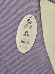 Scoop Lavender Ribbed Button Front Square Neck Top Sz XS