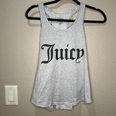 Juicy Couture Grey Soft Swingy Racer Back Athletic Work Out Tank Top Blouse M