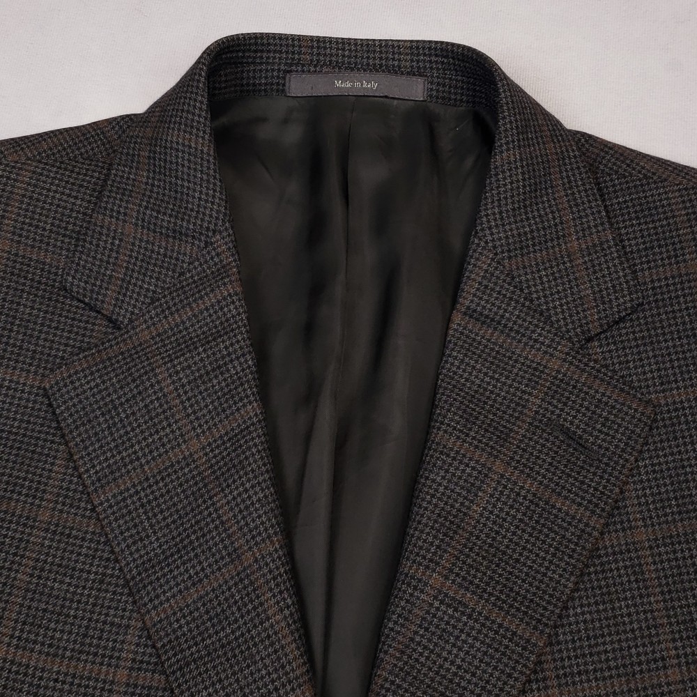 Ermengildo Zegna Sport Coat Mens 44R (EU 54R) Wool Windowpane Three Button Vtg