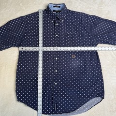 Vintage Tommy Hilfiger Mens M Blue Short Sleeve Button-Down H pattern Cotton