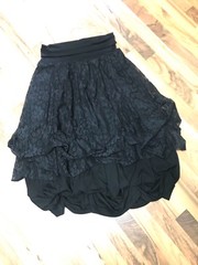 Lagenlook Dream Clouds Balloon Skirt Double Jersey & Lightweight Lace XL,XXL,XXXL