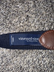 Vineyard Vines Belt Men’s Size Large Italian Leather, Silk, Cotton,36”-38” Waist