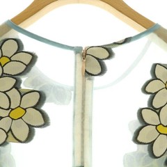 RED VALENTINO Light Blue Sheer Floral Sleeveless Knee Dress Size 48 Auth