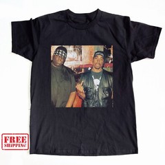Notorious Big And 2 Pac Music T Shirt Black S-5XL Free Shipping