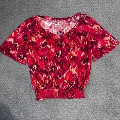 Y2K Mudd red tie-dye elastic bottom top Size L