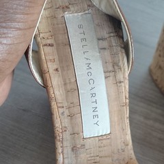 Stella McCartney Women’s Strappy Sandals Patent Synthetic Cork Insole US7.5