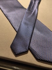 Coveri Collection – Navy Blue Solid Silk Jacquard Tie