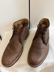 ECCO Kenton Derby Boot Men’s EU 47 US 13 – 13.5 Brown Leather Stacked Heel NWOT