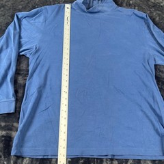 L.L. Bean Mock Neck Shirt Mens XL Blue Long Sleeve Cotton Layering Basic