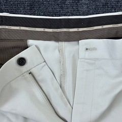 Mens Khaki Chino Pants Stone Beige Cotton Twill Straight Leg 38×29 WPL 386