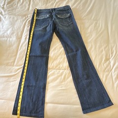 White House Black Market Women’s Medium Wash Bootcut Jeans Blue Rhinestone 00R