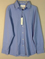 NWT Mizzen Main Leeward Shirt Mens XL Blue Plaid Button Up Trim Fit Made In USA