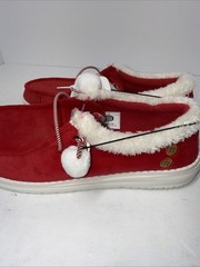 Hey Dude Wendy Mrs Claus Womens Size 8. Slip On Christmas