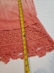 Chico’s Womens Orange Ombre Embroidered Crochet Lace Trimmed Tunic Blouse Size M