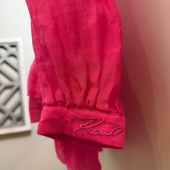 Karl Lagerfeld Paris Puff Sleeve Ruffle Blouse, Size Extra Small