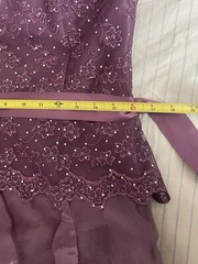 Vtg Y2k Gunne Sax Long Dress Asymmetrical Layered Train Bling Floral Fairy Sz 13