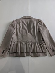 Ann Taylor Loft Women’s Tan Peplum One Button Bracelet Sleeve Blazer Size 8P