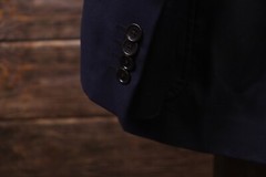 ETRO MILANO Navy Blue Notched Three Button Single Breast Blazer Jacket Size 50