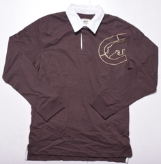 Ecko Unlimited Mens Brown Rhino Pit Rugby Polo Shirt Large