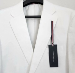 Tommy Hilfiger 100% Linen White Sport Coat Blazer Jacket | 44S | NWT