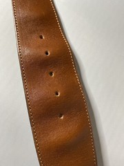 Axcess Leather Belt Made In Italy Brown Wide Woven Buckle Medium 26-30.5 inches