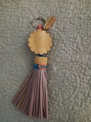Consuela Tassel Key Chain Key Ring Charm Pendant Leather Metal Women Multicolor