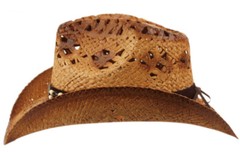 Cowboy Hat Eagle Beads Straw Vintage Studded Leather Western Concert Men’s Hat