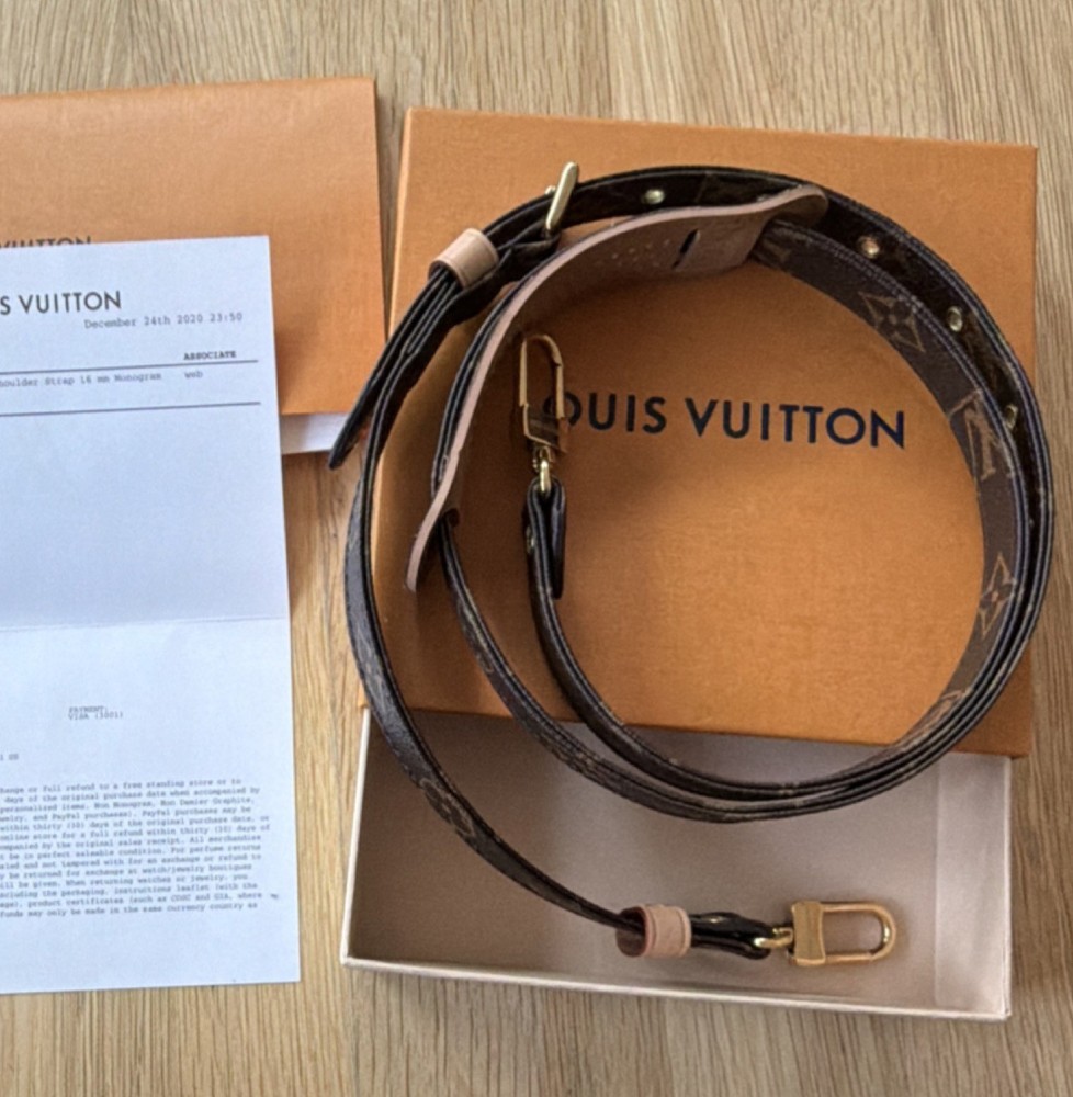 Authentic Louis Vuitton Adjustable Monogram Shoulder Strap J75010