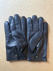 Dents Gloves Black Rabbit Fur Lined Size 9.5