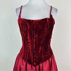 Jessica McClintock x Cache 90’s Vintage Velvet Satin Dress Size 10 Whimsygoth