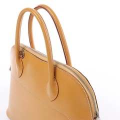 HERMES Bolide 35 Leather Handbag in Natural Brown □D: 2000