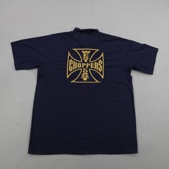 West Coast Choppers Shirt Mens Large Blue Jesse James Motorcycle Embroidered