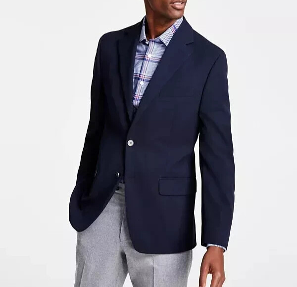 Michael Kors Men’s Classic-Fit Stretch Solid Blazer Jacket Size 38S Navy E091305
