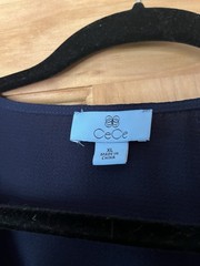 CeCe Bell Sleeve Navy Blouse XL
