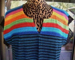 Fringe Trim Sleeveless Top Or Swim Suit Cover Up Sz. XL 44″ Bust