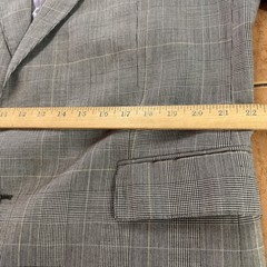 VTG Savile Row Men’s Wool Blend 2-Button Suit Gray Glen Plaid 44R Pants 38 x 32