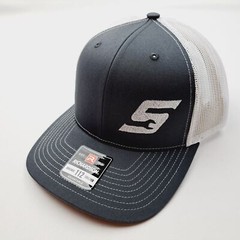 Richardson 112 Trucker Cap Hat Mesh Snapback Gray & White Snap-On Embroidered