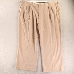 Haggar Pants Mens 52×30 Beige Polyester Haggar Big & Tall Size 52 Slacks Pleated